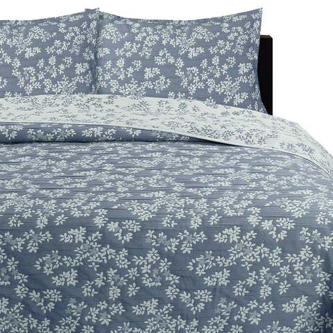 Cubrecama Jacquard Bordado King Azul