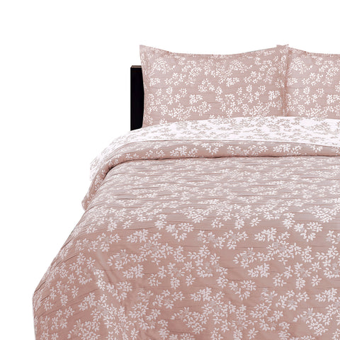 Cubrecama Jacquard Bordado King Rosado