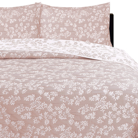 Cubrecama Jacquard Bordado King Rosado