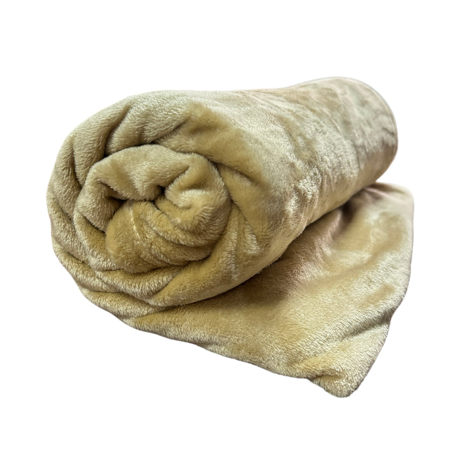 Frazada 1,5 Plz Camel Flannel Fleece Hotelería