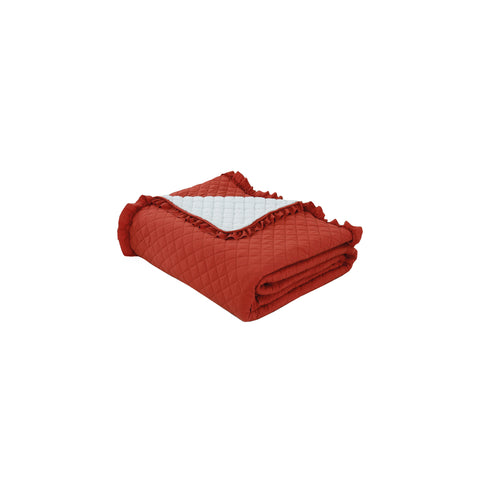 Cubrecama Prewash Bord Sherpa 2P Color Terracota