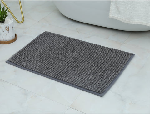 Piso De Baño Chenille 50X80Cm Color Gris Acero