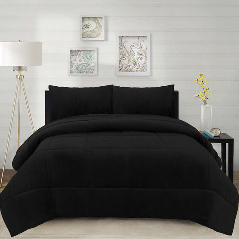 Cubrecama Corduroy Termico 2P - Negro