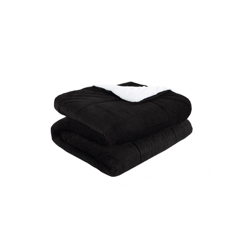 Cubrecama Corduroy Termico 2P - Negro