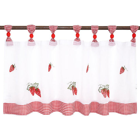 Cortina Velo Cenefa Frutilla Jx 135 X 45 Cm