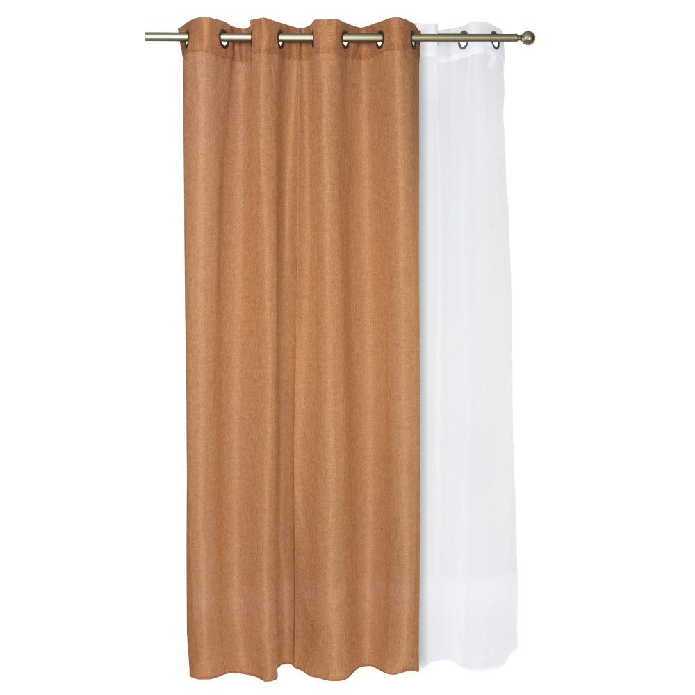 Set Cortinas Corcovado 140X220 Cm - Terracota