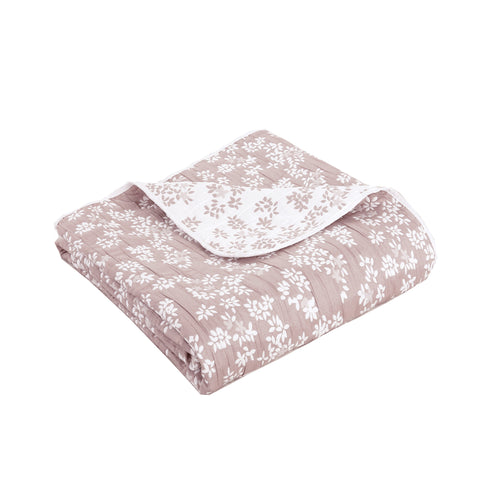 Cubrecama Jacquard Bordado King Rosado