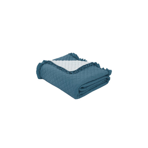 Cubrecama Prewash Bordado Sherpa 2P - Azul Piedra