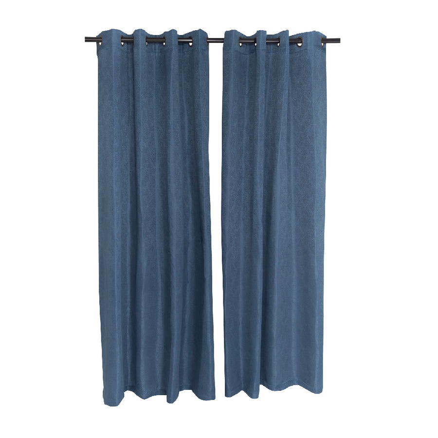 Set Cortina Jacquard Tarapaca 140x220 Cm - Azul