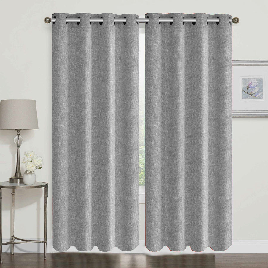 Cortina Mercia- Set De Dos Paños 140 X 220 - Gris