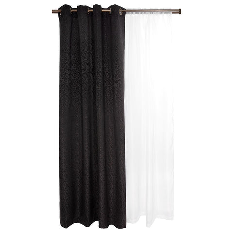 Set Cortinas 8P Natales 140X220 Color Negro